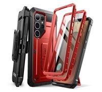 SUPCASE Funda para Samsung Galaxy S25 Ultra 2025 [UB Pro] [Dos Marcos Frontales] Compatible con Carga Inalámbrica y Protector de Pantalla Carcasa con Soporte (Rojo, Galaxy S25Ultra)