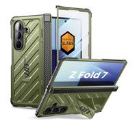 SUPCASE Funda para Samsung Galaxy Z Fold 7 con Soporte para Bolígrafo S [UB Pro] con Protector de Pantalla de Vidrio Templado Integrado y Soporte Protección de Grado Militar Case (Verde)