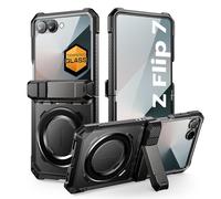 SUPCASE Funda para Samsung Galaxy ZFlip 7 con Soporte y Protector de Pantalla [UBGrip] MagSafe Compatible [Protección Bisagras] Carcasa Magnética Integral de Calidad Militar Case (Negro)