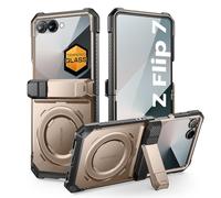 SUPCASE Funda para Samsung Galaxy ZFlip 7 con Soporte y Protector de Pantalla [UBGrip] MagSafe Compatible [Protección Bisagras] Carcasa Magnética Integral de Calidad Militar Case (Deser)