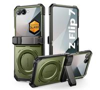SUPCASE Funda para Samsung Galaxy ZFlip 7 con Soporte y Protector de Pantalla [UBGrip] MagSafe Compatible [Protección Bisagras] Carcasa Magnética Integral de Calidad Militar Case (Verde)