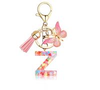 Supchamp Regalos Niña de San Valentín Pascua, Llavero niñas - Primera carta Llavero personalizado con carta Llavero rosa mujeres Adolescentes Escolar Llavero Z