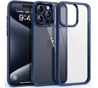 Supdeal Funda Antisísmico Transparente para iPhone 15 Pro, [Anti Amarilleo Carcasa] [Estuche Protección contra Caídas de 10 Pies] Airbags de Cuatro Esquinas Case Cover, 6,1 Pulgadas, Azul