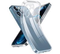 Supdeal Transparente Crystal Funda para iPhone 12 Pro MAX, Case Silicona Anti Amarillo Carcasa Bumper Militar Antigolpes Capa Protector Cámara Estuche Ligera Ultra Fina Slim, 6,7", Transparente