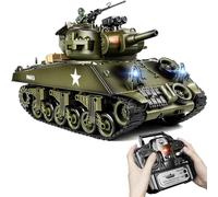 Supdex Tanque RC 1:18, modelo de control remoto de metal US M4A3 Sherman