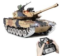 Supdex Tanque RC 1:18, Tanque Teledirigido Leopard II con Disparo de BBS y Agua, Tanque para Todo Terreno con Sonido, Luces, Humo Realista y Retroceso, Vehículo Militar RC para Niños y Adultos