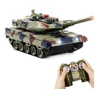 Supdex Tanque RC 1/24 Leopard II, control remoto, con sonido, luces y humo, juguete militar 2.4G para niños, cumpleaños ideal para niños de 6 años
