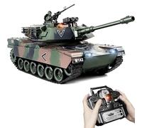 Supdex Tanque RC US M1A2, Control Remoto 2.4Ghz, Tanque Teledirigido con Sonido y Humo, Juguetes de Modelos de Tanques Niño Teledirigido Batalla Dispara BBS, Radiocontrol