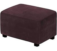 Supe Soft Velvet Rectangular Elastic Ottoman Cover, Non-Slip Washable Removable Universal Suede Protector For Pouffe Living Room(Brown a,XL)