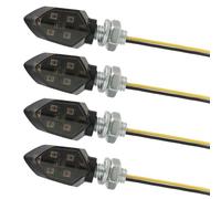 Supecesorio 4PCS Intermitentes Moto, Mini luz LED Intermitentes Moto, para Motocicletas de 12V, compatibles con moto de carretera, scooter y ATV, carcasa de ABS, Ajuste Universal, Ámbar