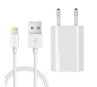 Supecesorio Cargador USB 5 W para l Phone 12/11/10/9/8/7/6/5/8 Plus/7 Plus/6S/SE/X/XR/XS/XS MAX/SE 2022/SE 2020/Pad, Adaptador Carregador Enchufes con Cable Lightn de 2 m
