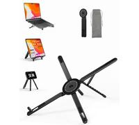 SupeDesk Soporte plegable para ordenador portátil, 3 en 1, altura y ángulo ajustable, aleación de aluminio, soporte para portátil ventilado, soporte ergonómico para portátil de 4 a 16 pulgadas
