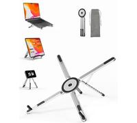 SupeDesk Soporte plegable para ordenador portátil, 3 en 1, altura y ángulo ajustable, aleación de aluminio, soporte para portátil con ventilación, soporte ergonómico para portátil de 4 a 16 pulgadas