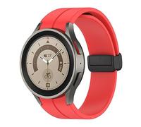 SUPENG Correa Compatible con Samsung Watch 4/5 40 44mm Watch 5 Pro 45mm Banda Hebilla Magnética de Silicona Compatible con Galaxy Watch 4 Classic 42 46mm(Red,Galaxy watch 5 44mm)