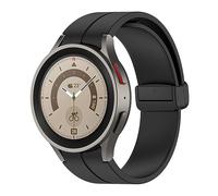 SUPENG Correa Compatible con Samsung Watch 4/5 40 44mm Watch 5 Pro 45mm Banda Hebilla Magnética de Silicona Compatible con Galaxy Watch 4 Classic 42 46mm(schwarz,Galaxy watch 5 40mm)
