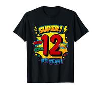 Super 12 cumpleaños, cómic, Arte Pop, guau, Genial, Dios mío, oh, sí, niños Camiseta