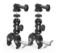 Súper abrazadera de montaje SmallRig 2 paquete, brazo mágico de doble bola | Abrazadera para vallas, escritorios, trípodes, para monitores, luces, cámaras de acción