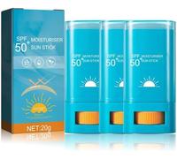 Super Active Moisturiser Sun Stick SPF50+,Water Resistant Strong UV Protection Anytime Easy to Apply,Face Sunscreen for All Skin Types (3pcs)