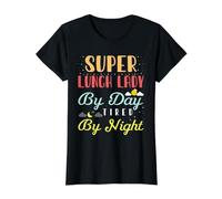 Super Almuerzo Señora De Día Cansada De Noche Camiseta gráfica económica, Mujer, Negro, XL