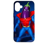 Súper Berenjena Divertido superhéroe Vegetariano Carcasa para iPhone 16 Plus