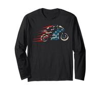 Super Bike Moto GP Pride Bandera de Estados Unidos Patriótica Dirt Bikers Manga Larga