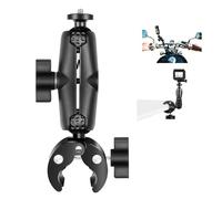 Super Clamp - Abrazadera fija para manillar de motocicleta, rotación de 360°, rosca de 1/4 pulgadas para cámara de estudio, trípode compatible con Gopro/Insta360 y otros (1.5 cm-4.0 cm)
