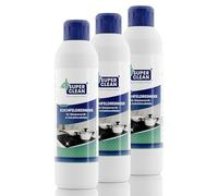 SUPER CLEAN Limpiador para placas vitrocerámicas e inducción | 3 × 250 ml | Limpieza y cuidado brillante - elimina grasa y restos quemados | Sin etiquetar, ecológico