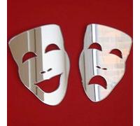 Super Cool Creations Máscaras de Teatro, Espejos de tragedia y Comedia, 12 cm x 8 cm Cada uno