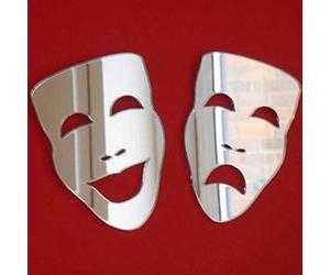 Super Cool Creations Máscaras de Teatro, Espejos de tragedia y Comedia, 12 cm x 8 cm Cada uno