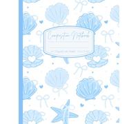 Super Cute Coastal Granddaughter Coquette Aesthetic Pastel Blue & White Bows Wide Ruled Composition Notebook: Girly Journal, Preppy Heart Lover Stuff, ... Perfect Gift for Girls, Teens, Woman