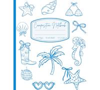 Super Cute Coastal Granddaughter Coquette Cowgirl Aesthetic Pastel Navy Blue & White Bows Wide Ruled Composition Notebook: Girly Journal, Preppy Lover ... Perfect Gift for Girls, Teens, Woman