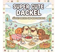SUPER CUTE DACKEL - Süßes Dackel und Mops Malbuch: Kawaii Hunde zum Ausmalen mit über 40 Motiven, Bold & Easy Ausmalbilder, niedliche Dog Patterns für Teens, Kinder und Erwachsene