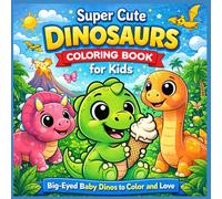Super Cute Dinosaurs Coloring Book for Kids: Big-Eyed Baby Dinos to Color and Love: Perfect Gift for Boys and Girls | Stress-Free, Simple Designs for Relaxation and Creativity
