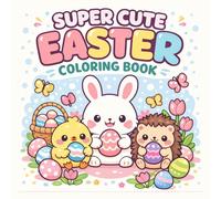 Super Cute Easter Coloring Book: Bold and Easy Easter Coloring Pages for Toddlers and Preschool Kids Ages 2-5, Cute Kawaii Spring Designs