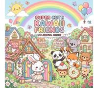 Super Cute Kawaii Animal & Food Friends Coloring Book: 50 Adorable Animal & Sweet Treat Friendship Scenes to Color | Fun, Easy & Relaxing Coloring Pages for Kids Ages 4-8