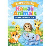 Super Cute Kawaii Animals Colouring Book: Fun and Easy Animal Designs for Kids, Toddlers and Beginners