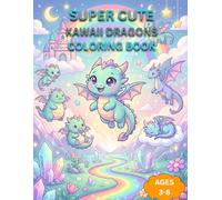 Super Cute Kawaii Dragons Coloring Book: Adorable Easy Dragon Coloring Pages for Kids Ages 3-8 Fun Fantasy Coloring Book for Boys and Girls