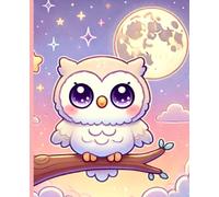 Super Cute Kawaii Owl Wide Ruled Notebook - Aesthetic Composition Book for School, Home & Journaling - 100 Pages for Girls, Teens & Animal Lovers