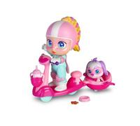 SUPER CUTE LITTLE BABIES - Mini Regi’s Scooter, muñeca bebé superherohína con Moto y Sidecar para Llevar al Perrito Mascota, Incluye Accesorios, Antifaz, biberón y Plato de Comida, Famosa (UPU08000)