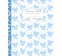 Super Cute Preppy Aesthetic Composition Notebook Pastel Blue & White Coquette Bows: Wide Ruled Journal for All Ages for Girls, Kids, Teens, Y2K Cool Girly School Supply, 110 pages.