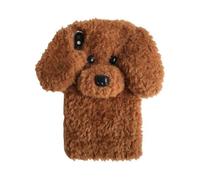 Super Cute Teddy Dog Fluffy Fur Case Compatible with iPhone 7 Plus/iPhone 8 Plus, Fuzzy Furry Warm Plush Soft TPU Winter Case Protective Covers (Teddy