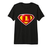 Super D Hero Alphabet Cute Initial Monogram Letter D Logo Camiseta Premium