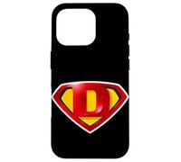 Super D Hero Alphabet Cute Initial Monogram Letter D Logo Carcasa para iPhone 16 Pro