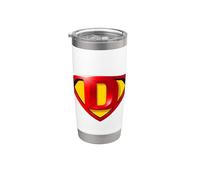 Super D Hero Alphabet Cute Initial Monogram Letter D Logo Vaso térmico de acero inoxidable de doble pared