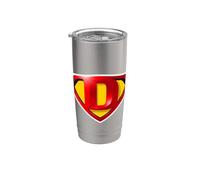 Super D Hero Alphabet Cute Initial Monogram Letter D Logo Vaso térmico de acero inoxidable de doble pared