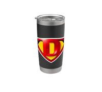 Super D Hero Alphabet Cute Initial Monogram Letter D Logo Vaso térmico de acero inoxidable de doble pared