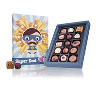 Super Dad Deluxe - 15 deliciosos chocolates Dia del padre | Cumpleaños | Idea de regalo | Papa | Padre | Bombones artesanales Bombones de chocolate | Dulces | Navidad | Nacimiento | delicioso