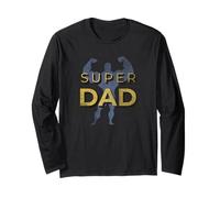 Super Dad Super Hero Dad Happy Father's Day Vintage Manga Larga