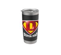 Super Dad Tee shirt, Happy Father's Day T-shirt, Best Father Vaso térmico de acero inoxidable de doble pared