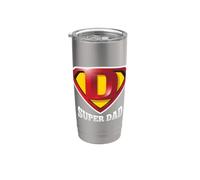 Super Dad Tee shirt, Happy Father's Day T-shirt, Best Father Vaso térmico de acero inoxidable de doble pared